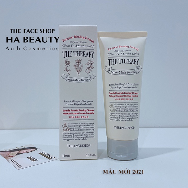 Sữa rửa mặt cấp ẩm chống lão hóa sạch sâu The Face Shop The Therapy Essential Foaming Cleanser 150ml dưỡng ẩm sâu