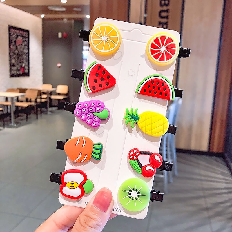 Set 10 kẹp tóc hình đám mây kem hoạt hình phong cách Hàn Quốc dễ thương cho bé