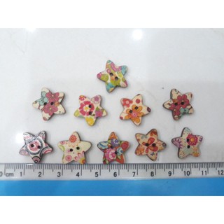 10 ngôi sao gỗ, đàn gỗ in hoa văn làm trang trí vintage, handmade