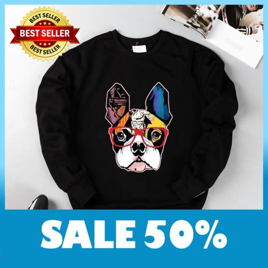 (SALE 50%) 🔥HOT🔥Áo sweater dài tay in hình chó Pug | áo in hình đẹp giá siêu rẻ nhất vịnh bắc bộ /uy tín chất lượng