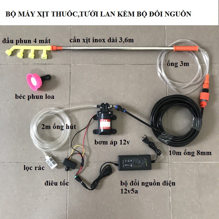 BỘ MÁY TƯỚI LAN,BỘ MÁY PHUN SƯƠNG,XỊT THUỐC