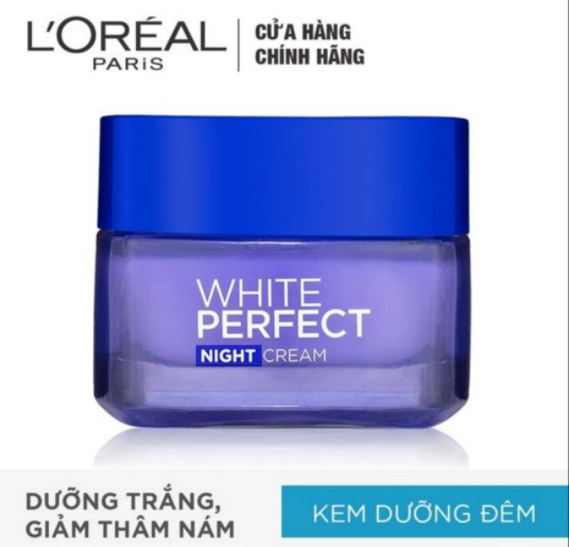 Kem dưỡng da trắng mượt đều màu ngày và đêm L'Oreal Paris White Perfect 50mlx2