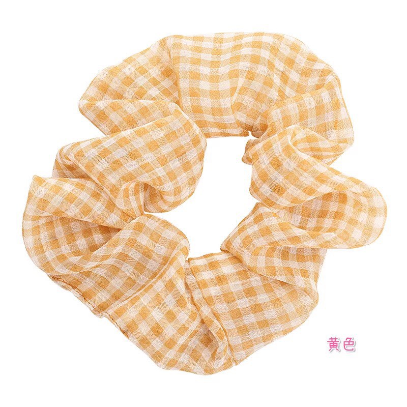 COMBO 2 Dây Buộc Tóc Vải Caro scrunchies phong cách vintage hot trend