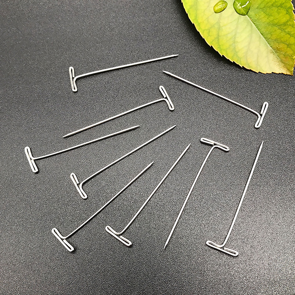 Steel T-Pins 150pcs T-Pin Needles Rust-Proof Wig Making Pin Portable T Shaped Pin Wig Needles with Plastic Box for Wig
