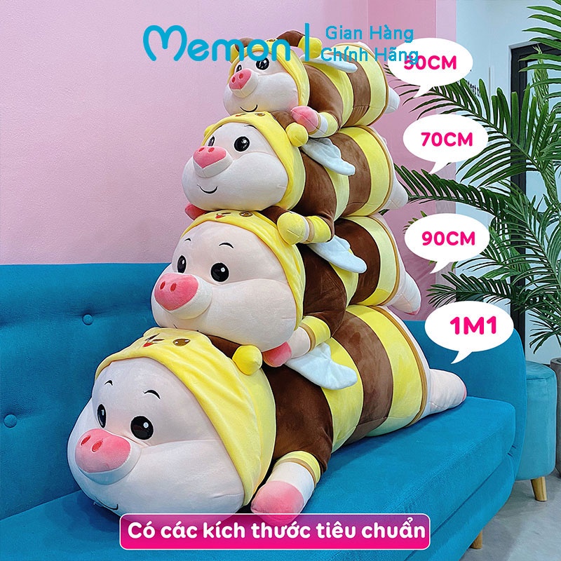 [Mã LIFEMALL2505 giảm 10% đơn 250K] Heo Bông Nằm Cosplay Ong Cao Cấp Memon