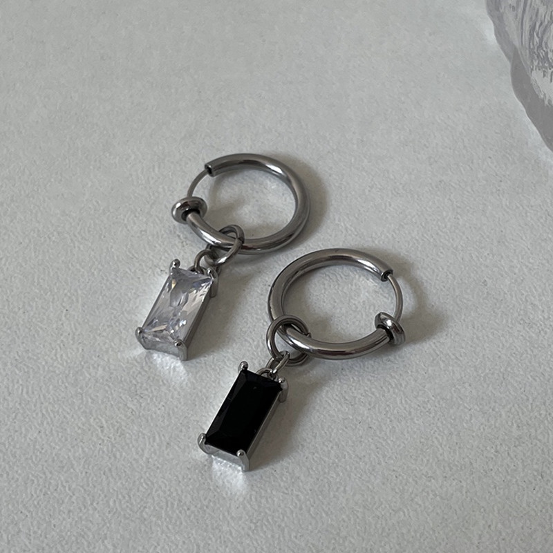 Bông Tai Hình Thánh Giá Đính Đá Zircon 19A1335 Phong Cách Hip Hop Thời Trang Cho Nam Và Nữ