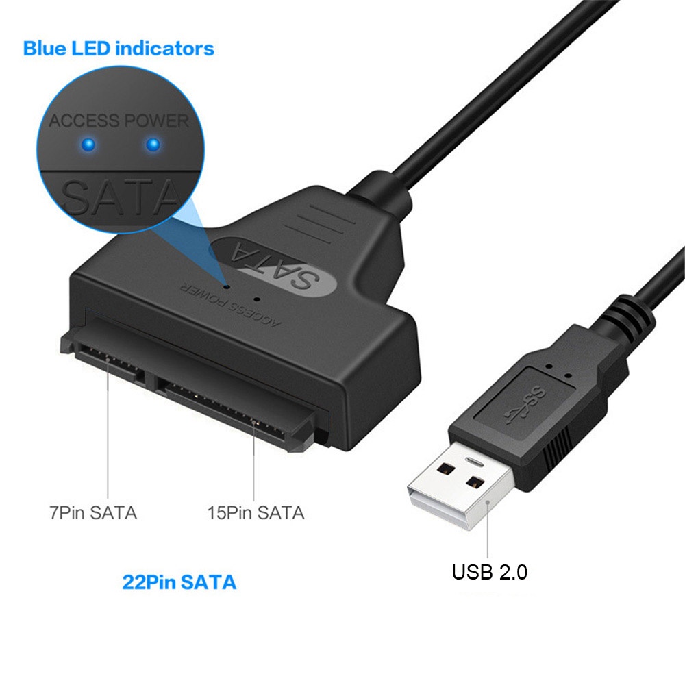 Cáp chuyển đổi ổ cứng HDD SATA 3 sang USB SSD trình điều khiển đĩa cứng 2 5 inch với 22 chấu