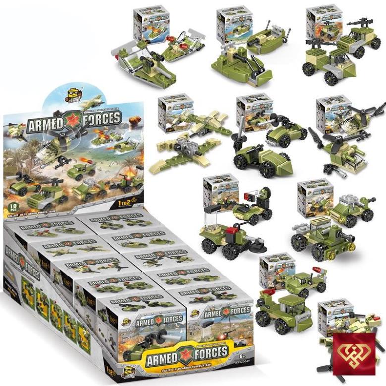 Đồ chơi Lego lắp ráp hình xe đua ô tô người máy xe tăng máy bay 10 in 1 bộ 6