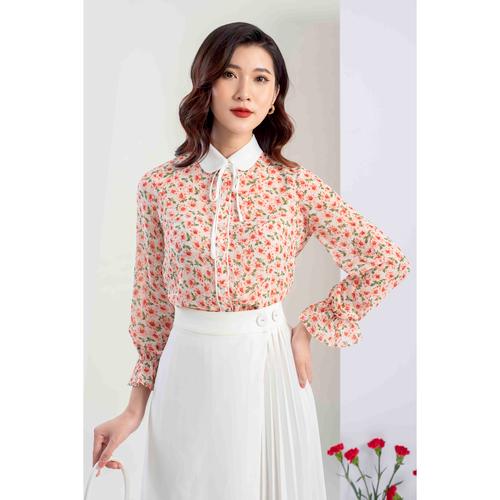 Áo Sơ mi Tay Dài Phối Cổ Trắng MMOutfit A0720952