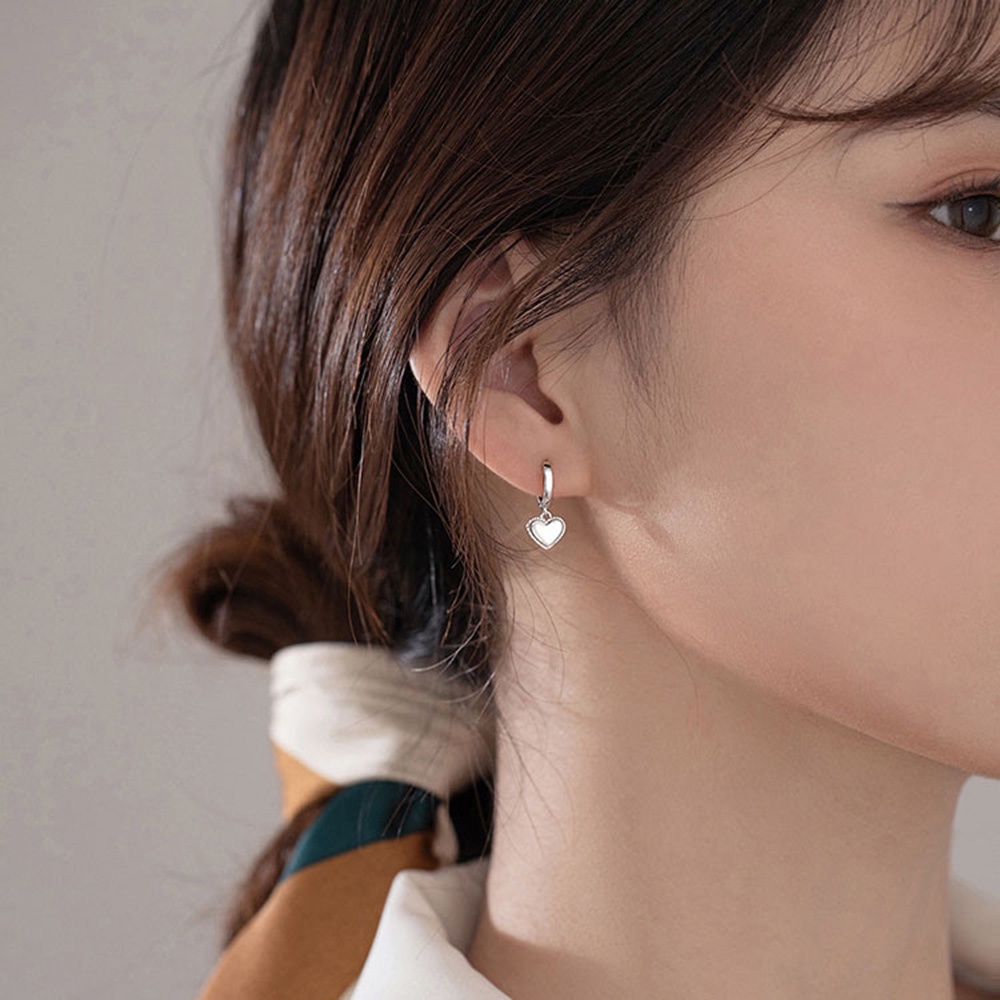 Khuyên Tai Bạc 925 Hình Trái Tim Và Gấu Đáng Yêu