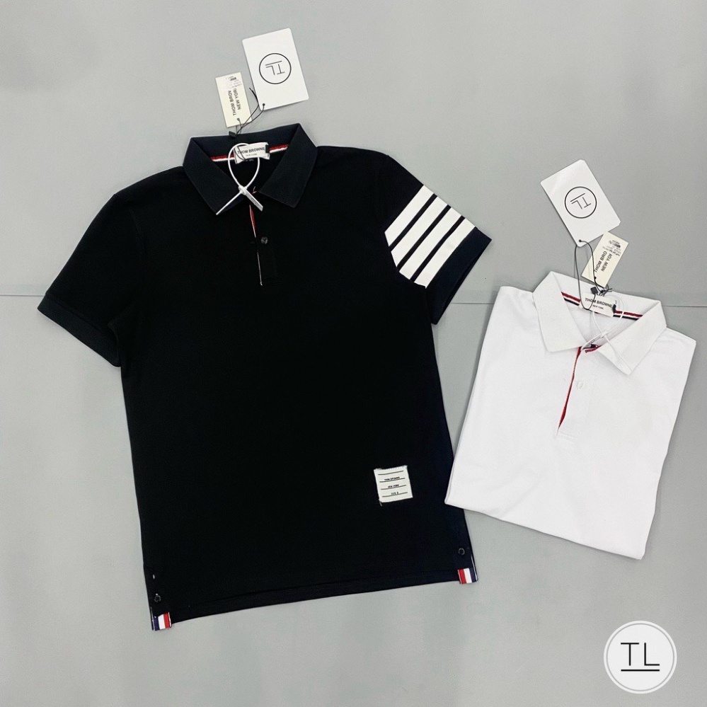 New 2022 Aó polo thom nam nữ vạch tay cao cấp vải cá sấu cotton phong cách trẻ trung