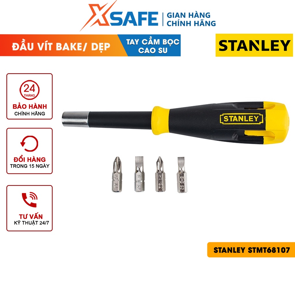 Bộ tua vít đa năng 4 đầu STANLEY STMT68107 tua vít được sử dụng để vặn/mở đai ốc vít - Phần mũi vít từ hợp kim