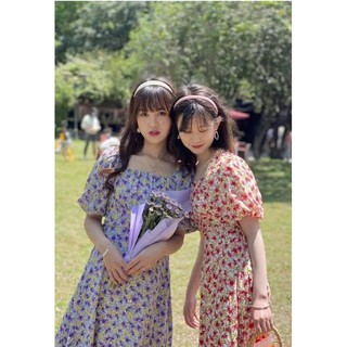 Lila Dress - Đầm hoa tay phồng lớn nhún ngực 2 màu