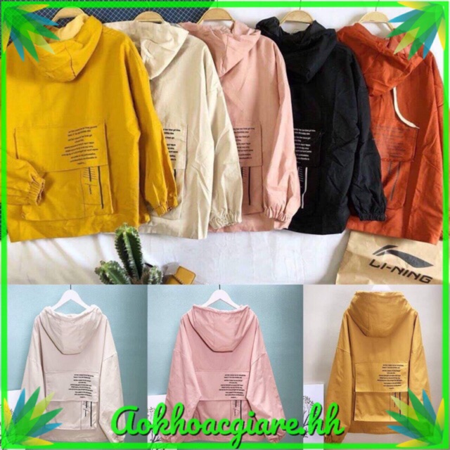 Áo khoác kaki túi hộp lưng in chữ-M41