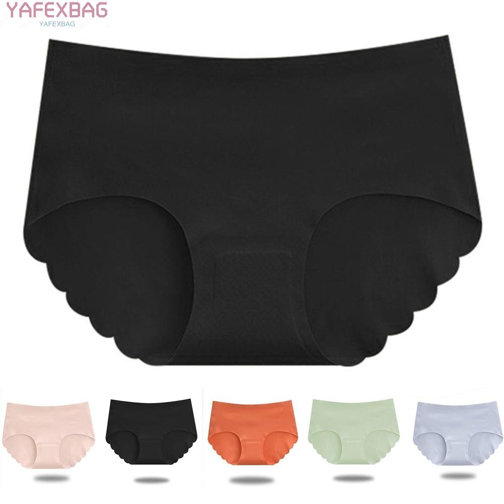 Thai Latex Underwear Women Ice Silk Breathable Buttocks Mid-waist Modal Solid Color Briefs M L XL