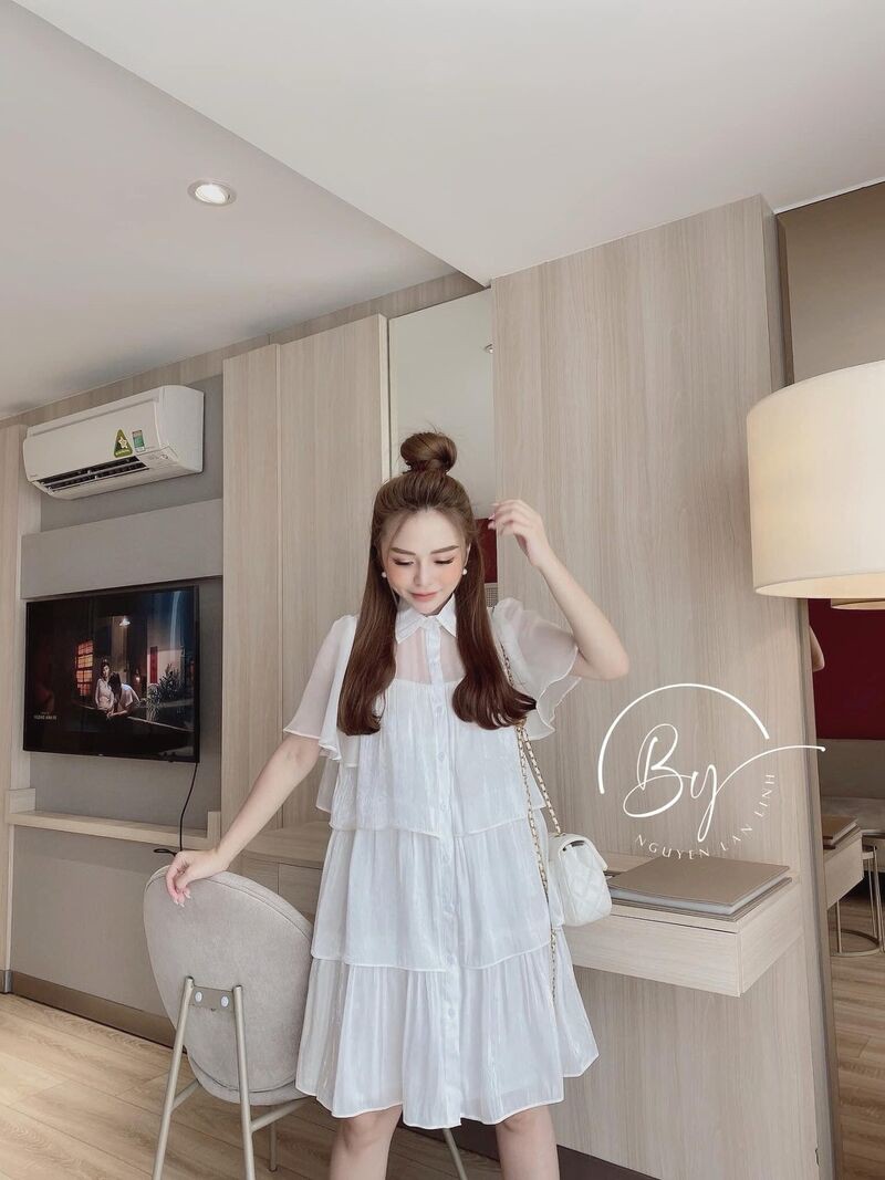 Váy tơ óng 3 tầng tiểu thư | BigBuy360 - bigbuy360.vn