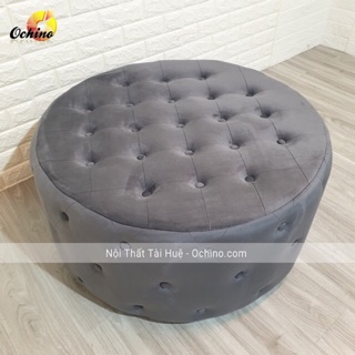 Ghế Tròn, Đôn Tròn Sofa (Đường Kính 80cm Đính Khuy cách điệu)