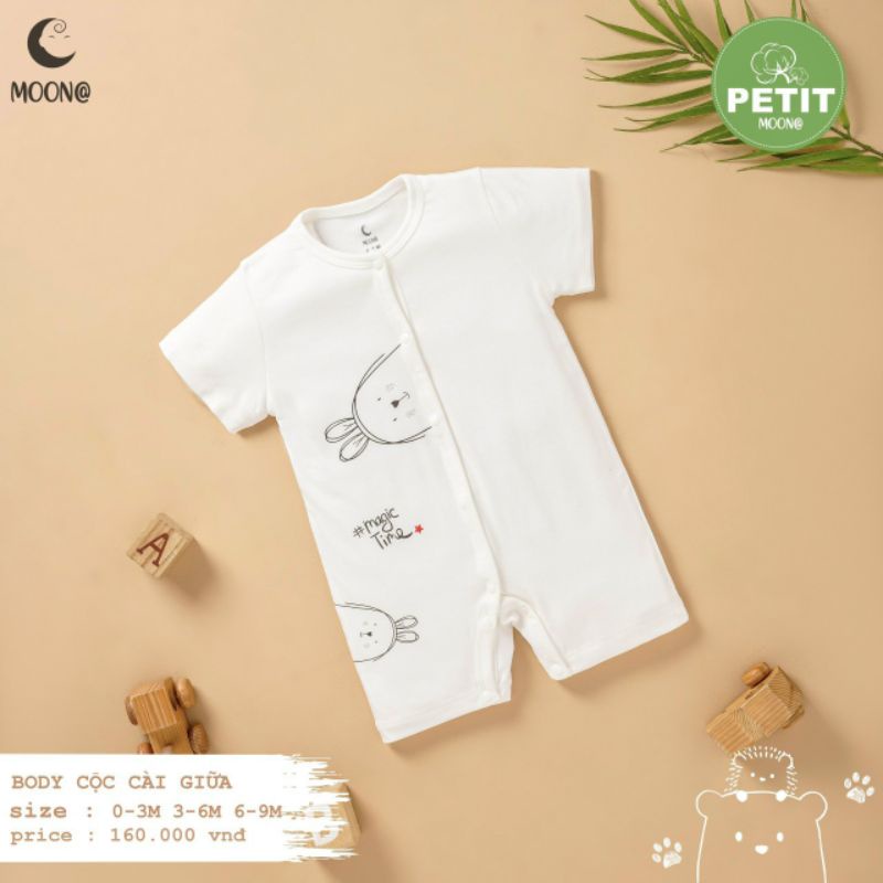 Moon - Body cộc vải petit mềm mát cho bé 0-9m (3-9kg)