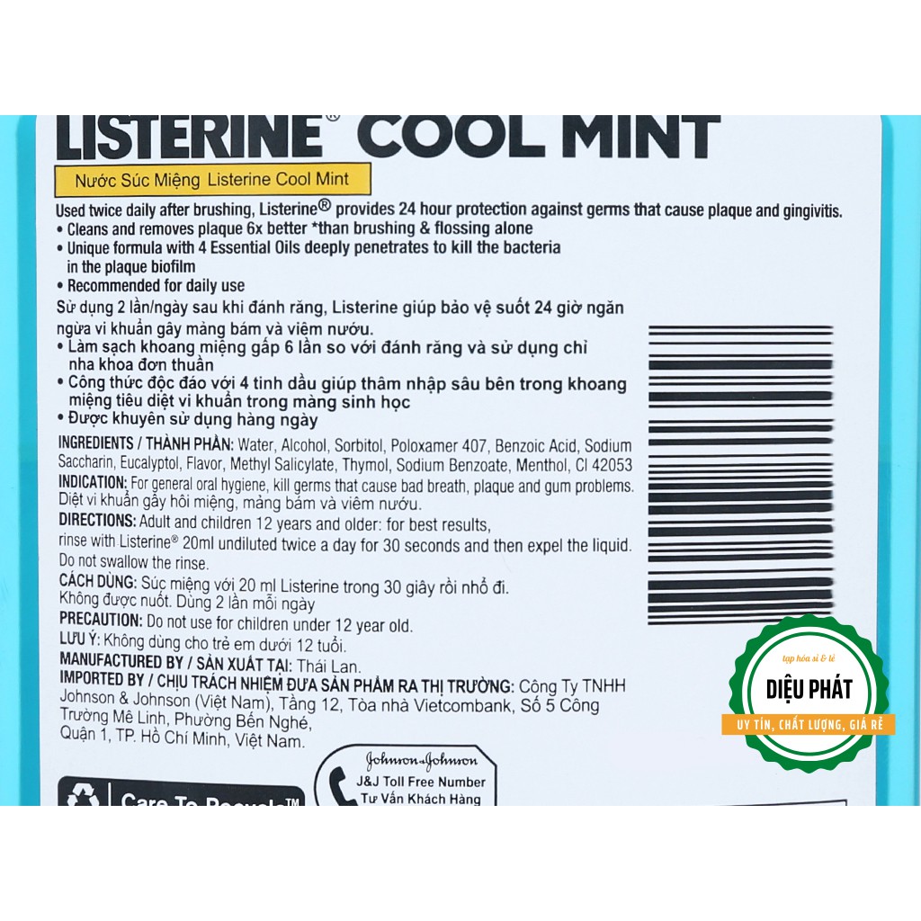 ⚡️ Nước Súc Miệng Listerine Cool Mint 750ml