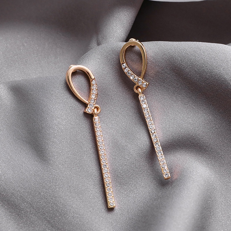 Bông Tai Mạ Bạc 925 Dạng Dài Đính Đá Thời Trang 2021