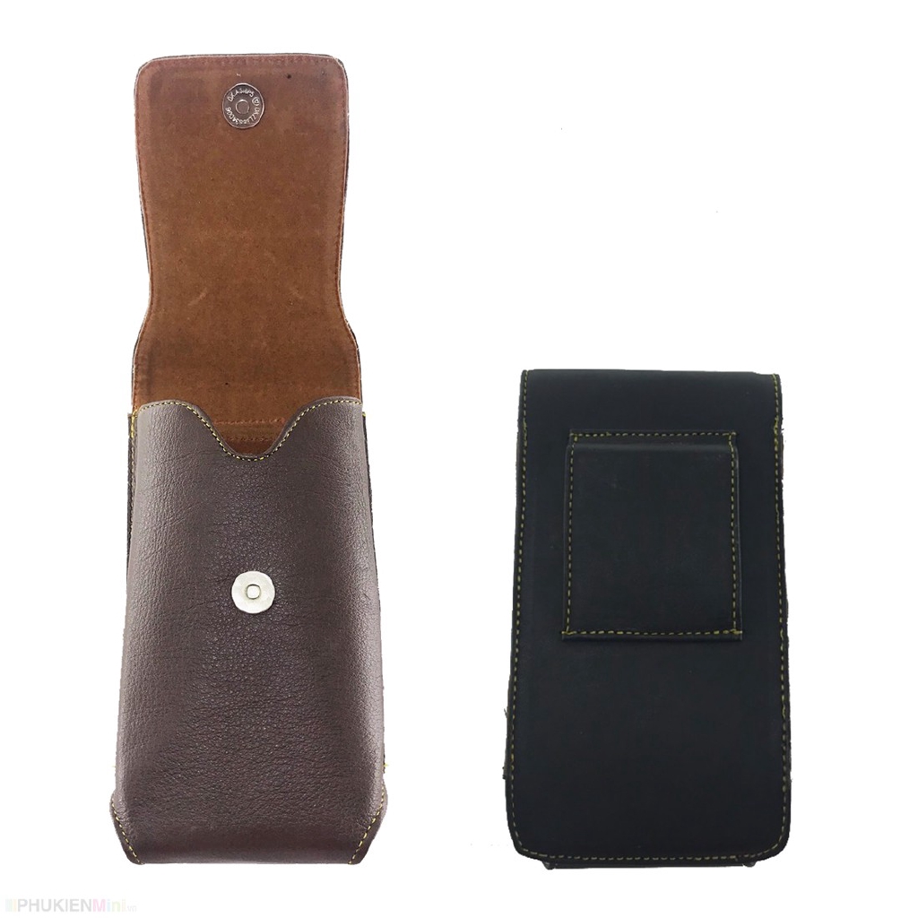 Túi da bò đeo hông thắt lưng loại đứng cho điện thoại nhiều size 5 inch, 5.2 inch, 5.5 inch, 6 inch, 6.3 inch, 6.5 inch