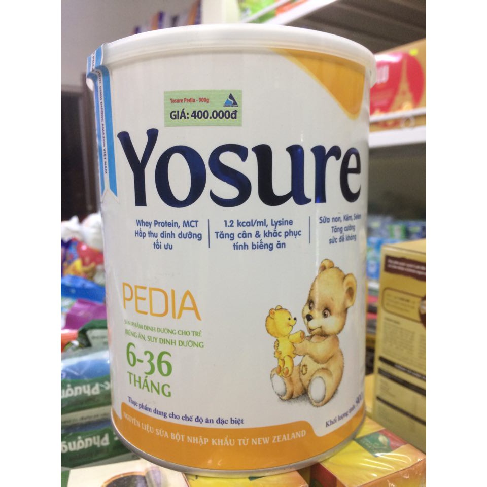 Sữa bột cho bé Yosure pedia 900g cho trẻ biếng ăn,suy dinh dưỡng date 2022