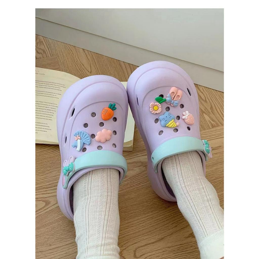 Dép Sục Đế Bánh Mì Mềm Chống Trượt / Thấm Nước Thời Trang Mùa Hè 2023 Cho Nữ