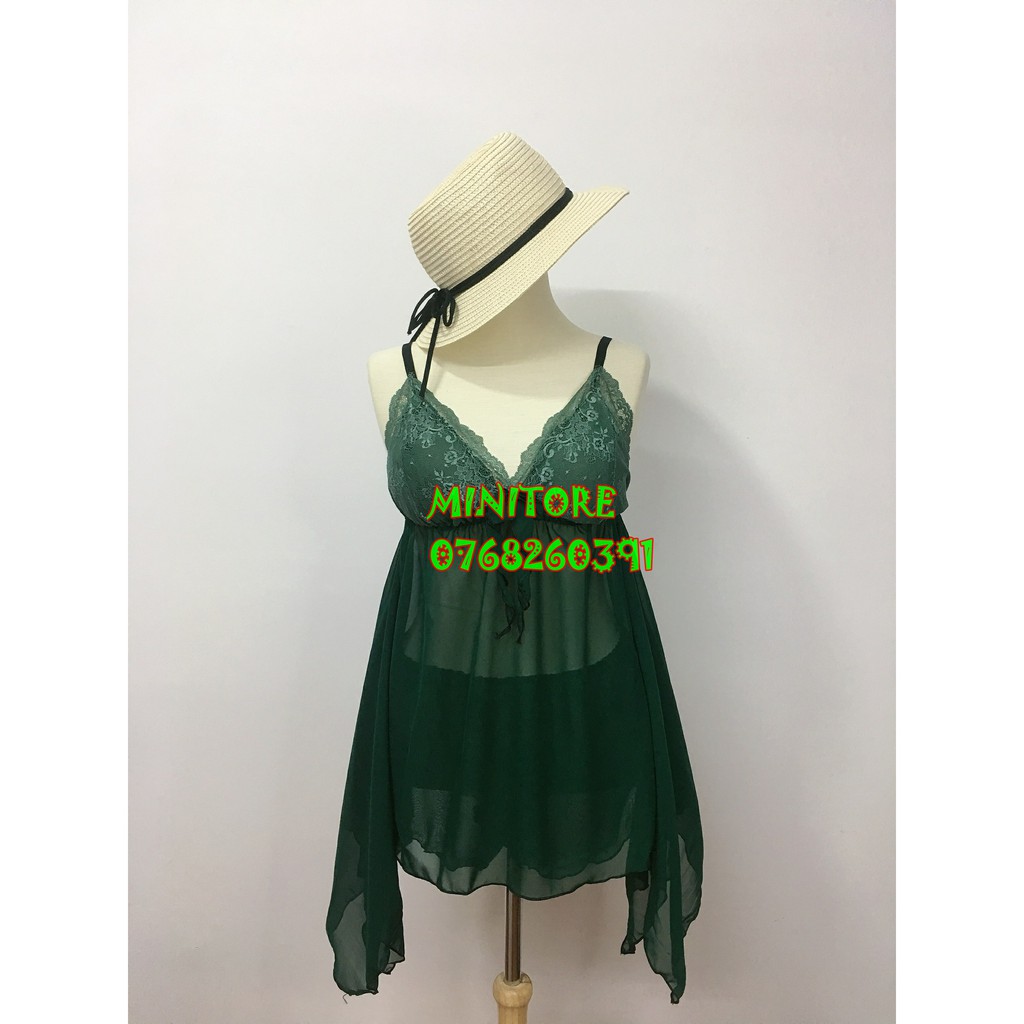 [45KG - 60KG] BỘ VOAN MỎNG CÓ MÚT CÁNH DƠI SEXY, QUYẾN RŨ