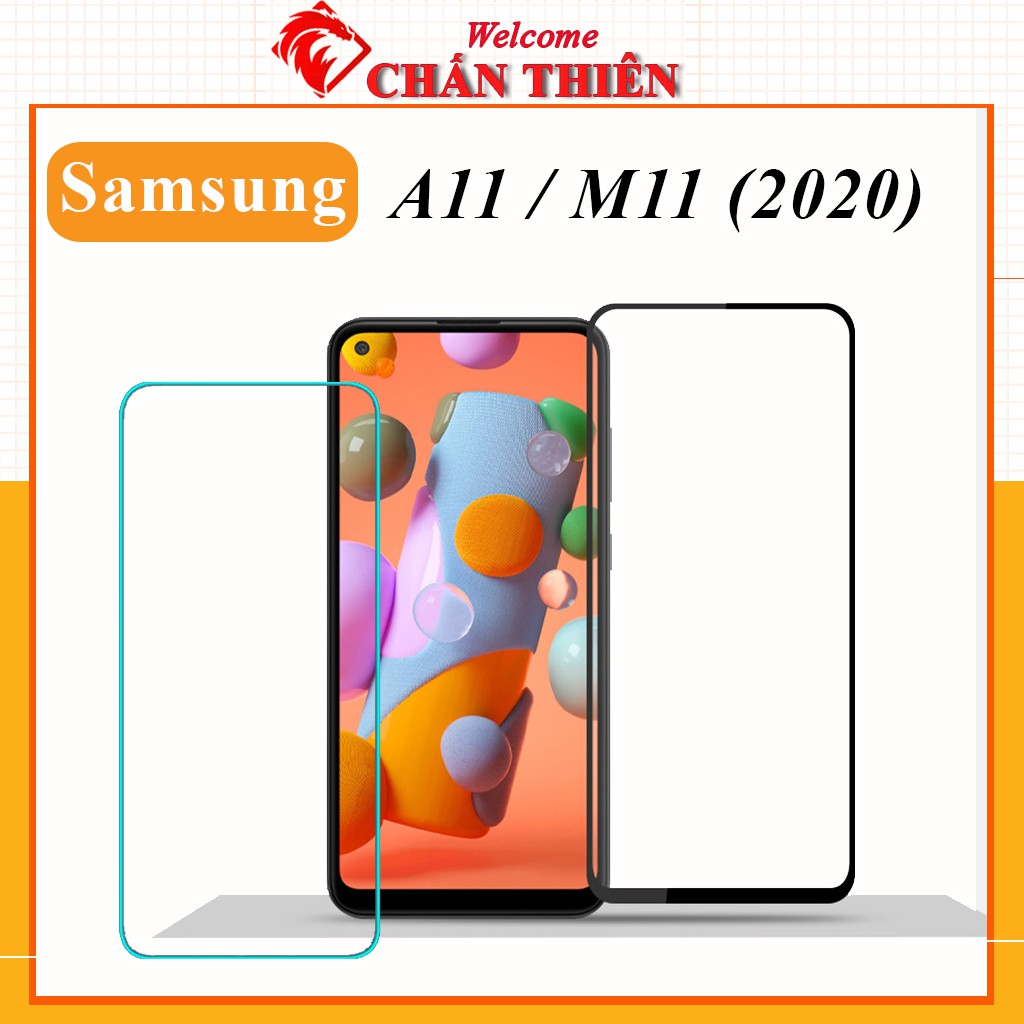 Kính Cường lực Samsung A11 M11 2020 Full Màn hình Trong Suốt Cảm Ứng Nhạy Tặng Kèm Khăn Lau [FM]