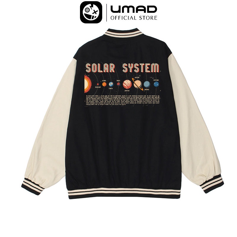 Áo khoác Bomber UMAD mẫu SPACE PLANET form rộng phông Unisex nam nữ vải nỉ cotton 100% dày đẹp hot 2022