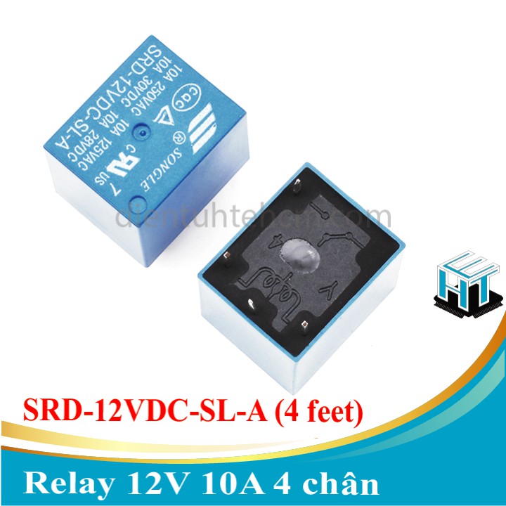 Relay 12V 10A 4 chân SRD-12VDC-SL-A hàng chuẩn SONGLE