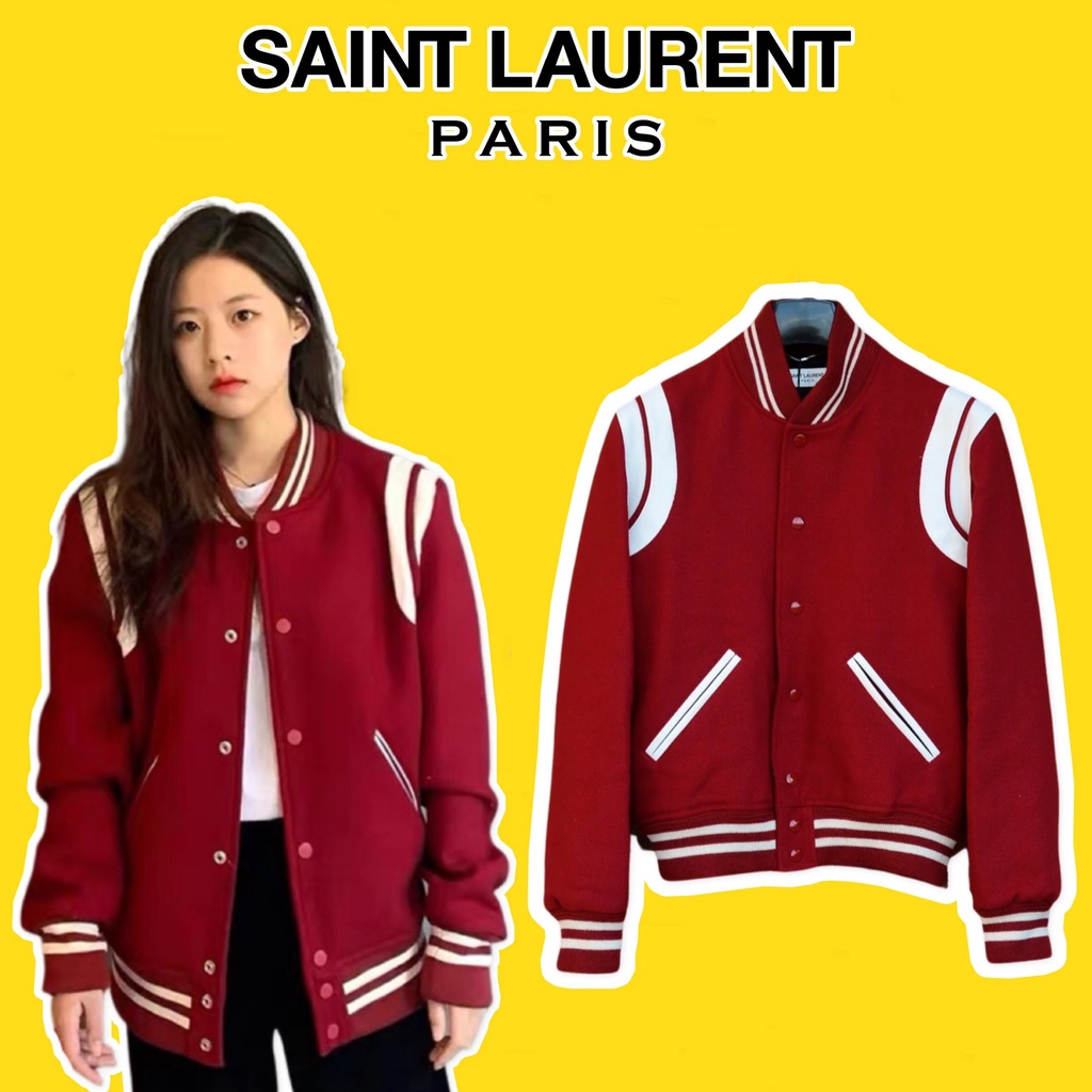 Áo khoác bomber Varsity SLP Saint La*urent Teddy YSL Sơn Tùng MTP Hot Trend 20