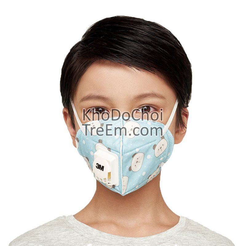 Khẩu trang trẻ em 3M 9561V KN95 lọc hơn 95% bụi siêu mịn PM2.5 có van thở 1 chiều, đệm mũi bé con trai gái | BigBuy360 - bigbuy360.vn