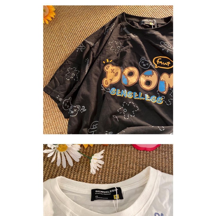 Áo Thun Tay Ngắn Dáng Rộng In Hình Gấu Thời Trang Mùa Hè Dành Cho Học Sinh