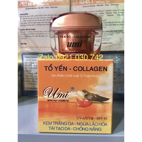 kem Yến đỏ-collagen (umi)giúp dưỡng trắng,ngừa lão hoá,ngừa ngăn,giúp tái tạo da hủ 12g