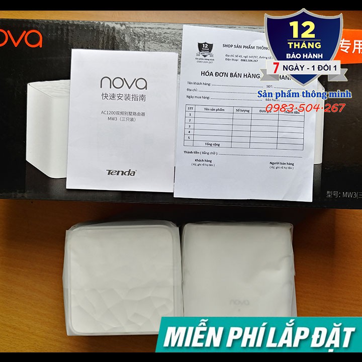 Bộ phát Wifi Router Mesh không dây Tenda Nova MW3 băng tần kép - chuẩn AC1200 - hỗ trợ mesh ghép nối nhiều thiết bị | BigBuy360 - bigbuy360.vn