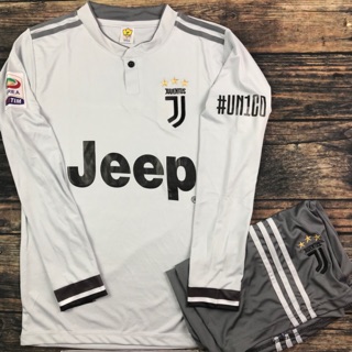 QUẦN ÁO BÓNG ĐÁ JUVETUS XÁM 2018 TAY DÀI