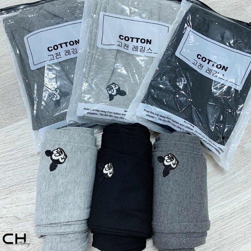 Quần legging len tăm mickey_legging body siêu co giãn_kèm ảnh thật