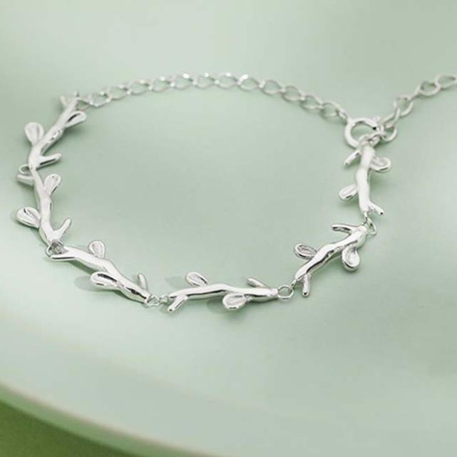 (075) Vòng Tay Thanh Lịch Lá Olive Rừng Nhẹ Nhàng Nữ Tính