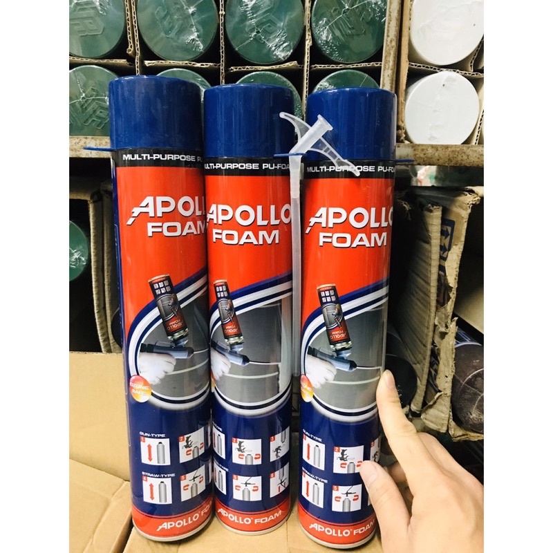 Keo bột nở Apollo Foam dùng để trám, bít, khe hở chống ồn từ bên ngoài