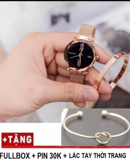 Đồng hồ nữ dây nam châm ( mua 1 được 3 gồm đồng hồ + pin + lắc tay)