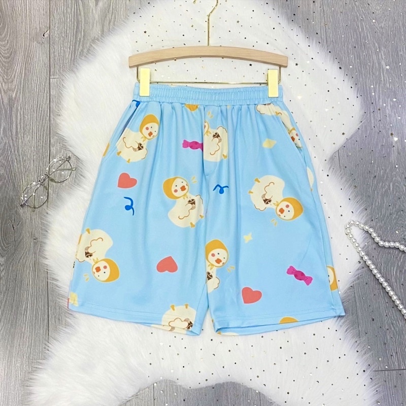 Quần short lửng cartoon mặc ở nhà,đi chơi, Quần đùi form dày dặn hàng loại 1,size 40-75kg ảnh shop chụp-Clothingforgirl