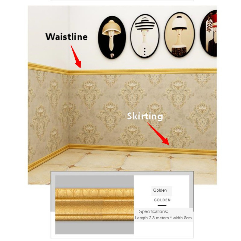 Miếng Dán Viền Tường Họa Tiết 3d Trang Trí Nhà Cửa Diy