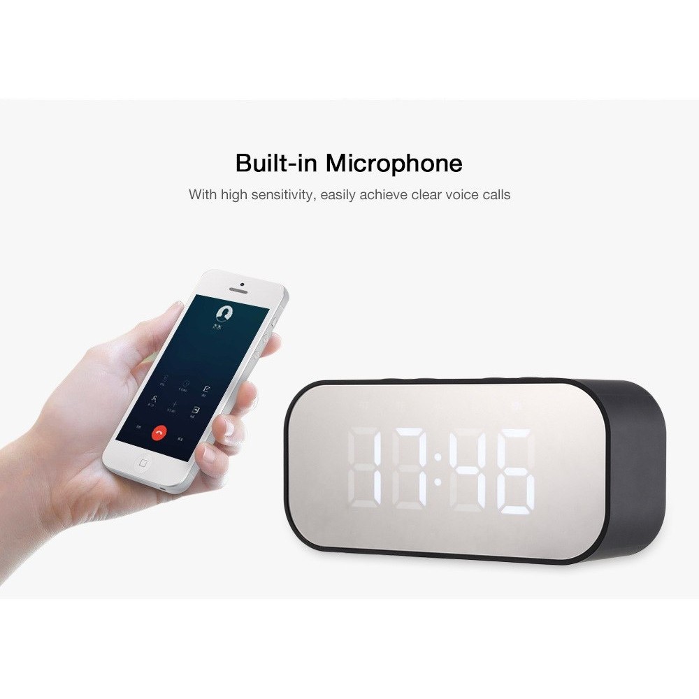 Loa Bluetooth bt501 tích hợp đồng hồ báo thức với đèn LED