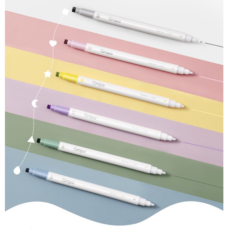 Bút marker CAMPUS đa năng 2 đầu dạng Line và dạng Stamp dùng để trang trí