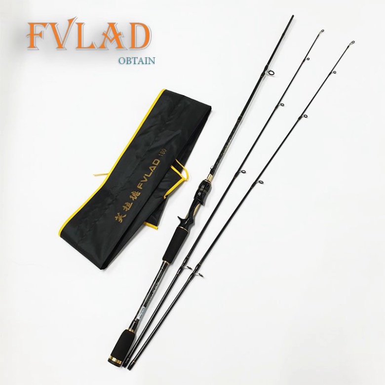 Cần câu lure carbon 2 ngọn FVLAD độ dài 1.8m - 2.1m - 2.4m Dùng cho máy đứng và máy ngang FVLAD CM17
