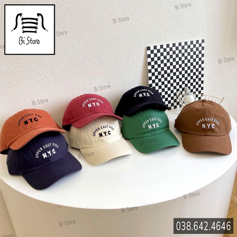Mũ / nón lưỡi trai N.Y.C vải cao cấp kiểu dáng unisex dành cho nam và nữ, phong cách Hàn Quốc