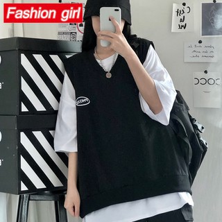 Set Áo Thun Tay Lỡ Form Rộng In Chữ + Áo Thun Màu Trơn Phong Cách Hàn Quốc Cho Nữ