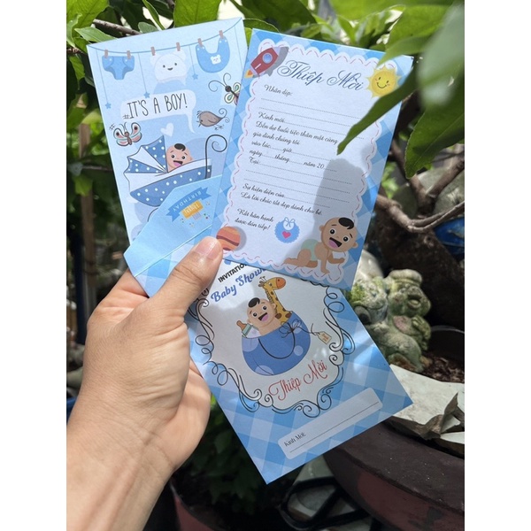 Thiệp mời thôi nôi, sinh nhật, đầy tháng bé trong nôi