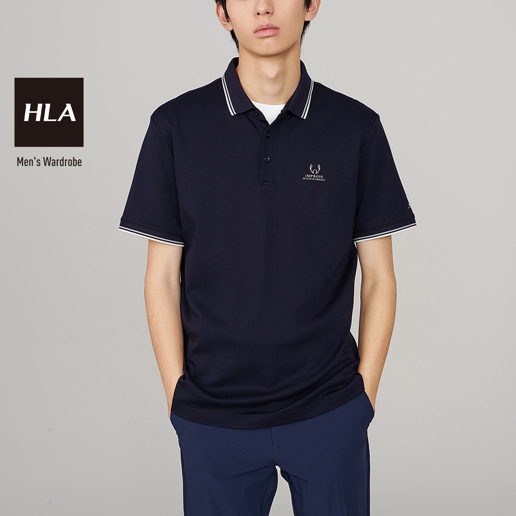 HLA - Áo Thun Polo Nam Simple Pure Color Short Sleeve POLO Shirt